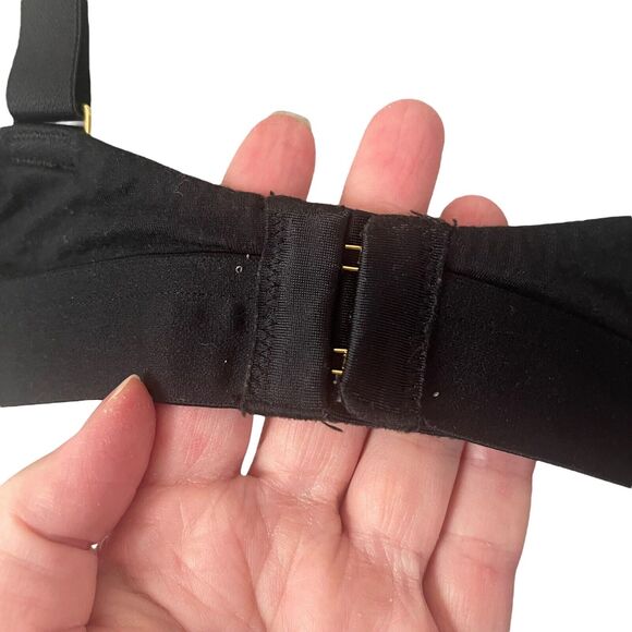 Lively Large Bralette Black Solid Scoop Neck Comfort Lounge Basic - Picture 4 of 6